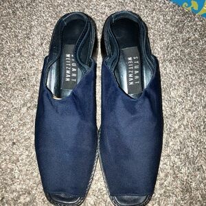 Stuart Weitzman Navy Slip-On Loafers